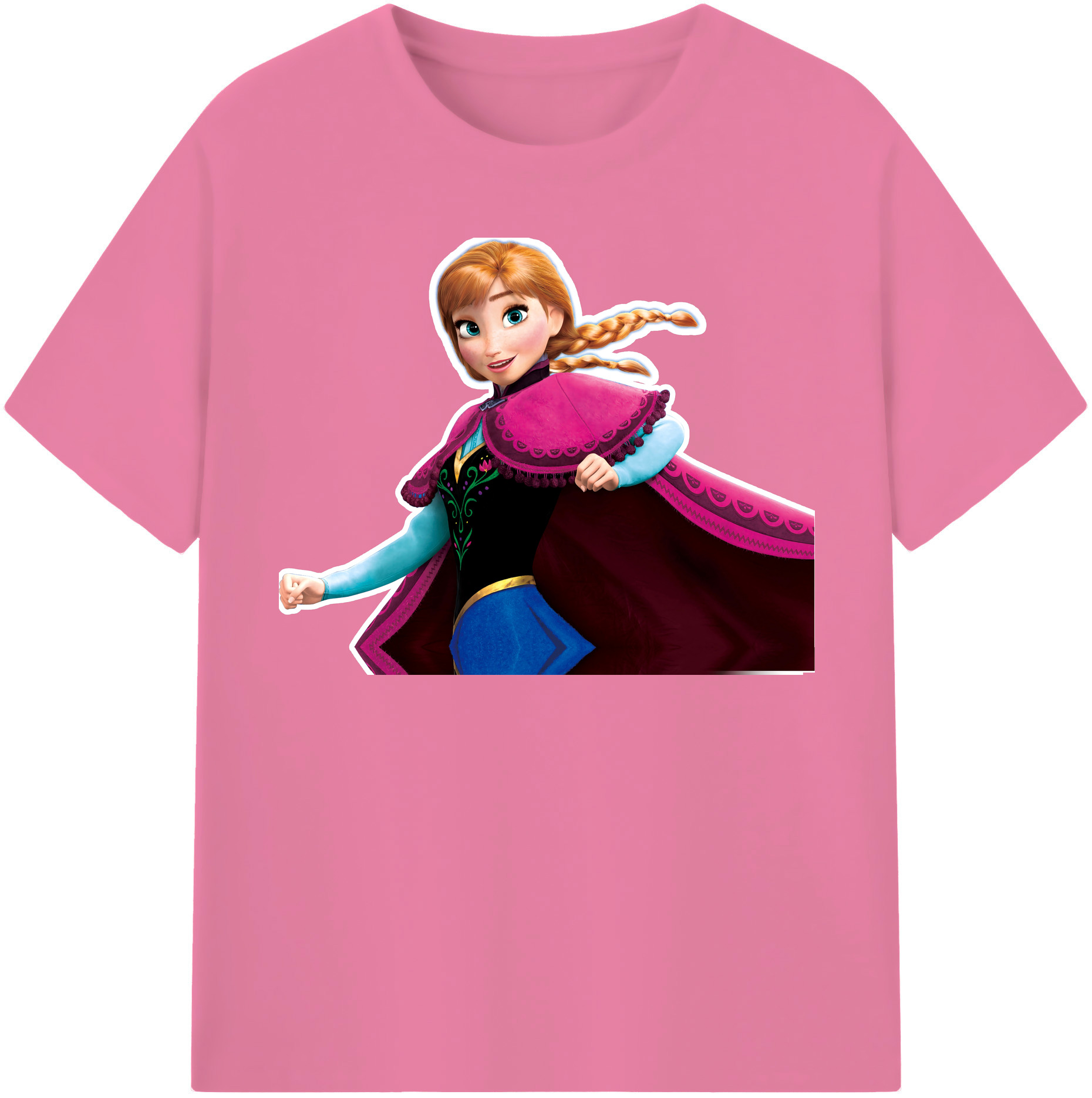 （画像用） アナと雪の女王 アンナ エルサ Frozen Anna Elsa 綿100％半袖Tシャツ（フロントプリント）